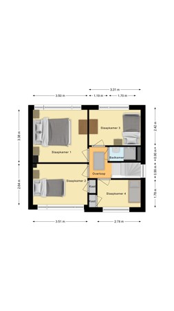 Plattegrond - Hoefkensstraat 33, 4921 CH Made - Eerste verdieping.jpg